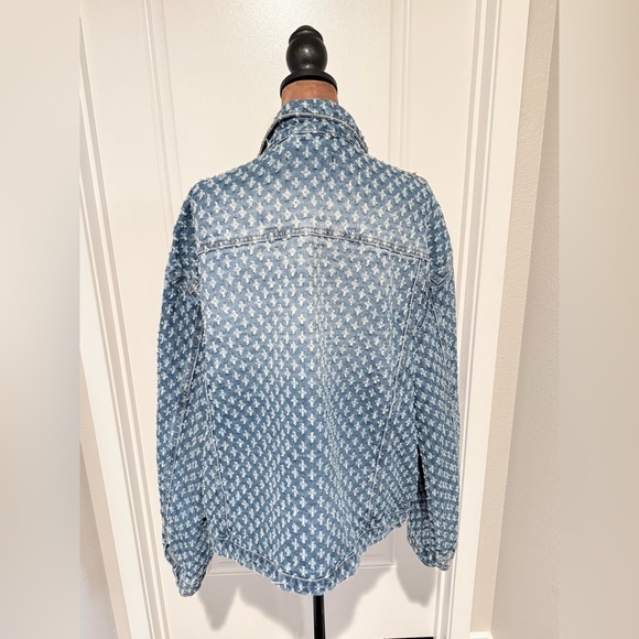 Jaded London Distressed Denim Jacket | Textured Oversized Jean Jacket - Picture 4 of 10